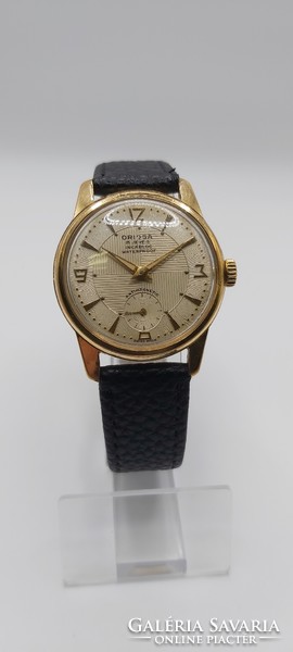 Rare, very beautiful oriosa ffi wristwatch (bronze structure with 15 stones, gilded dial)