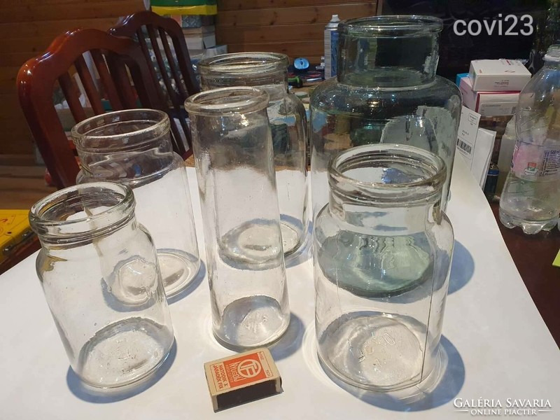 6 pieces of antique retro canning frosted glass decoration creative social reality