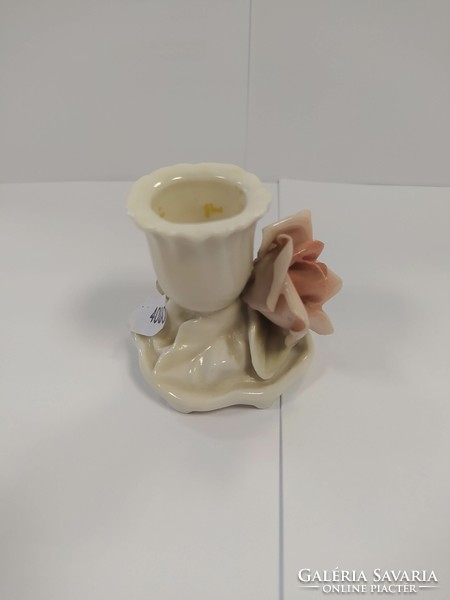 Antique ens porcelain rose candle holder