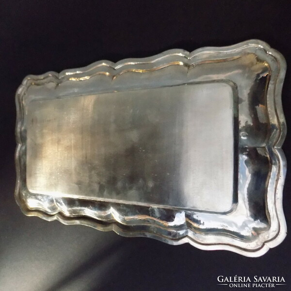 Hand hammered, very nice antique silver tray!