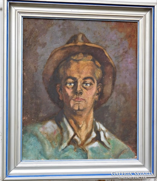 N3.Ismeretlen 20. századi festő: Kalapos férfi