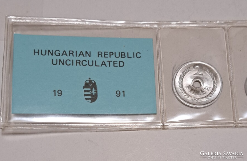 1991 Forgalmi sor, fillér sor, a  2 és az 5 fillérből csak 10000 darabot gyártottak