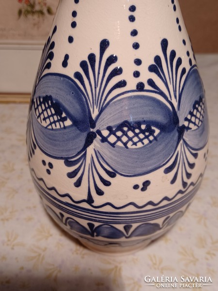 Old Hódmezővásárhely glazed ceramic vase - mónus j. Hmv.