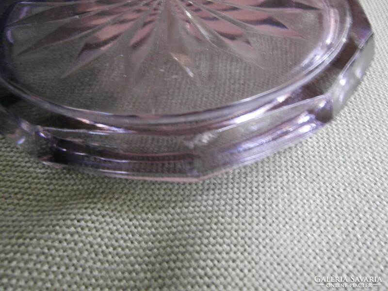 Pale purple cast glass ashtray