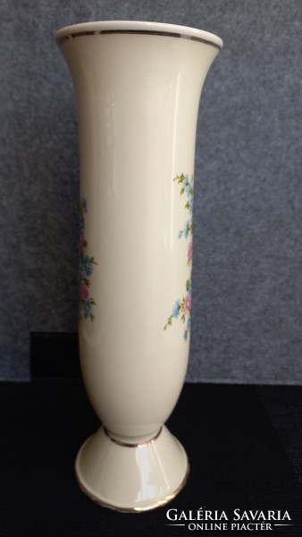 Antik Zsolnay porcelán váza 27 cm, vajszínű, ritka festésű, jelzett