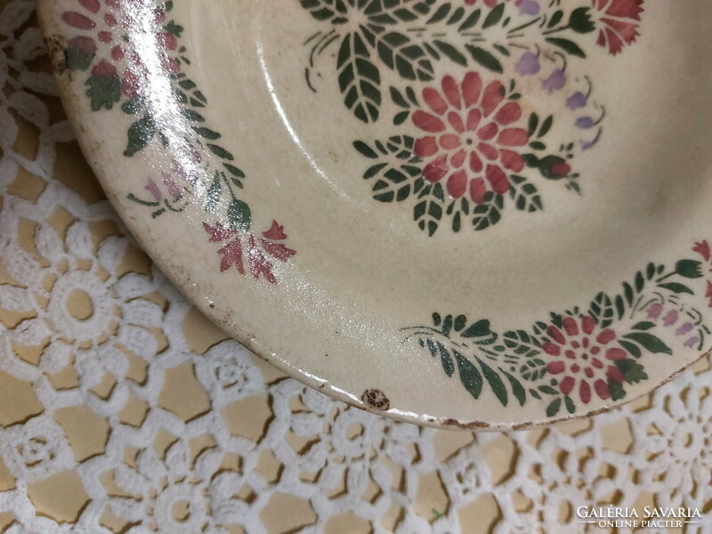 Porcelain wall plate, wall bowl, with folk floral motif