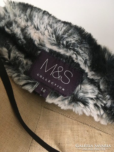 M&s (marks & spencer) collection winter, transitional, elegant faux fur coat, size: uk14, 42, l