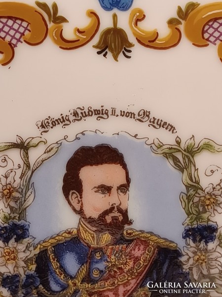 King Ludwig II of Bavaria porcelain wall picture-marked