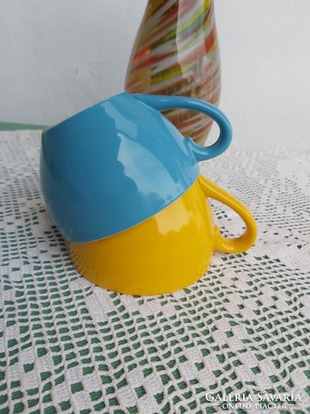 3 dl-es gyönyörű csészék bögrék sárga kék