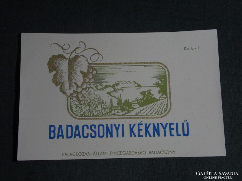 Wine label, Badacsony winery, wine farm, Badacsony blue wine