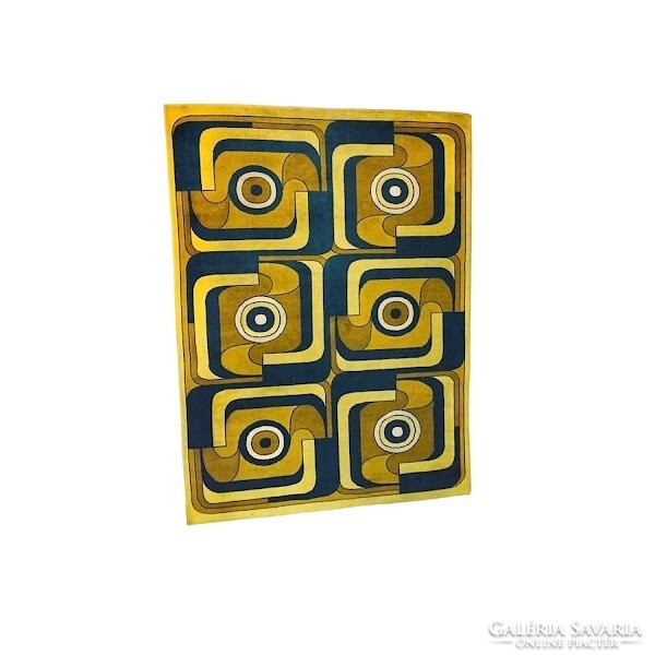 Vintage retro design velor rug, 1970's - 50570