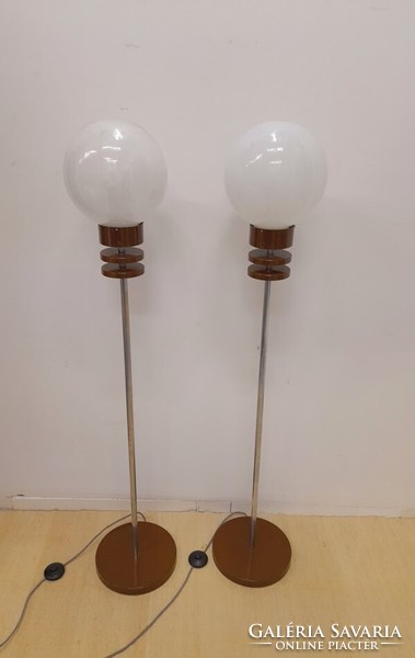 Pair of vintage design Hungarian industrial artist spherical floor lamps, 1960's - 51508