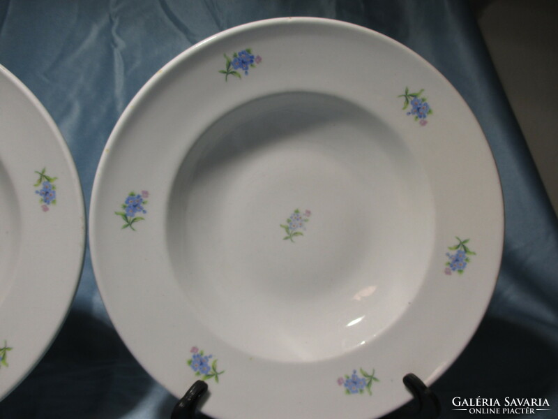 2 Drasche deep plates with forget-me-nots