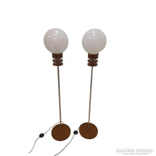 Pair of vintage design Hungarian industrial artist spherical floor lamps, 1960's - 51508