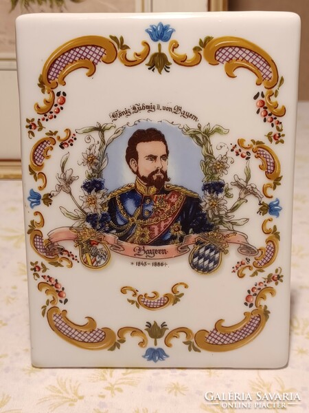 King Ludwig II of Bavaria porcelain wall picture-marked