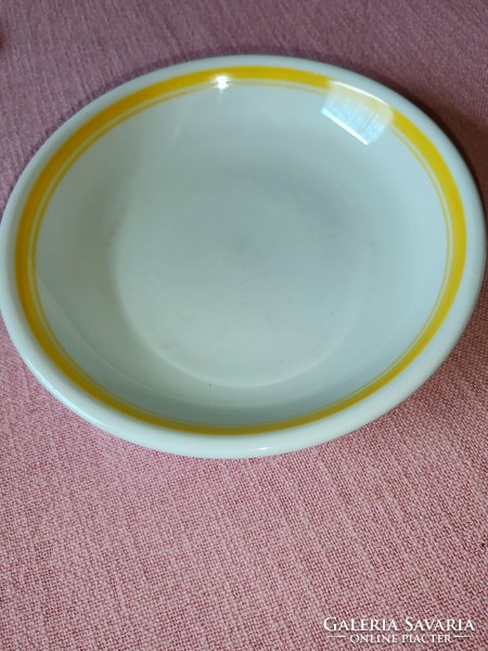 A rare Zsolnay porcelain plate with yellow striped vegetables and jelly