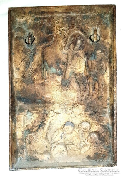Kincses Mária(1926-1988) - Vitéz Háry János Bronz falikép Képcsarnokos