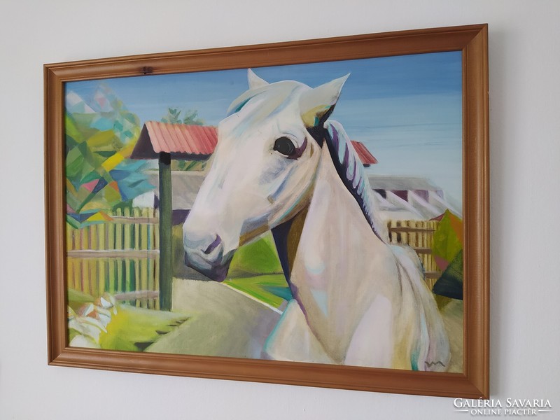 For horse lovers - deák-veres mari: equestrian farm (76*56cm)