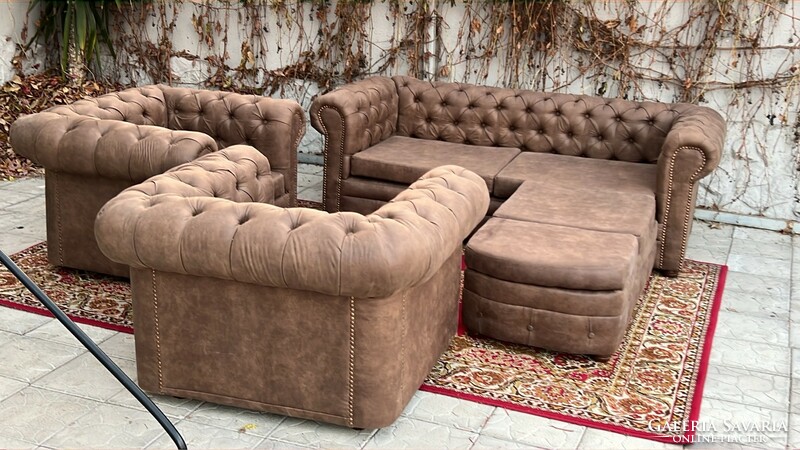 Chesterfield-style 5-piece sofa set