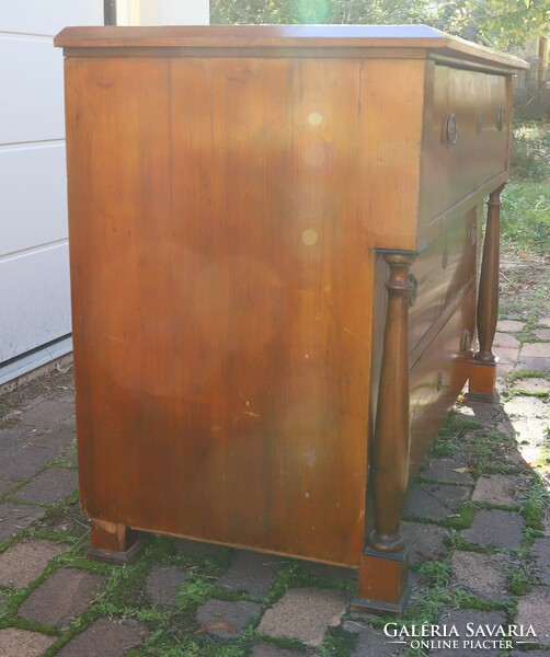 Biedermeier pillar chest of drawers