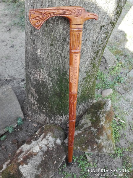 Carving. Walking stick decorated with carving (1976) 86 Cm.