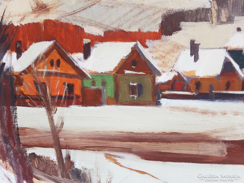 Nagy Ernő Sándor (1926-2013) Tél,Képcsarnokos Festmény
