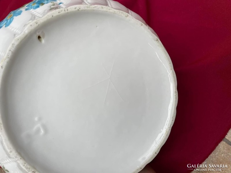 24,5 cm átmérőjű gyönyörű porcelán  pogácsás tál virágos