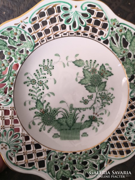 Herend, green Indian basket pattern, beautiful plate, with jubilee mark