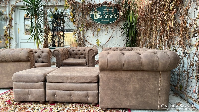 Chesterfield-style 5-piece sofa set
