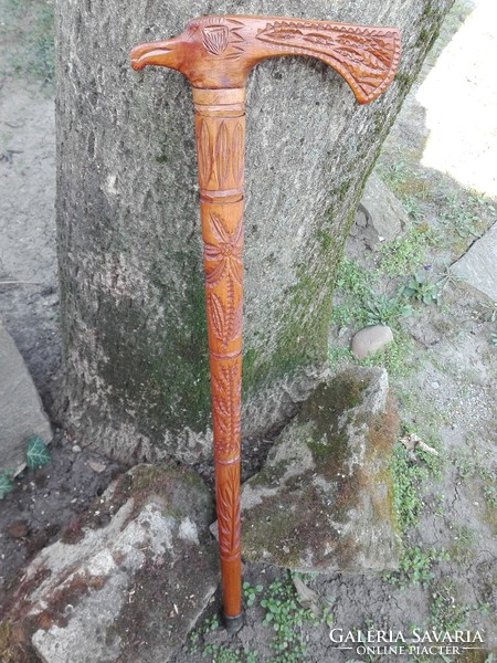 Carving. Walking stick decorated with carving (1976) 86 Cm.