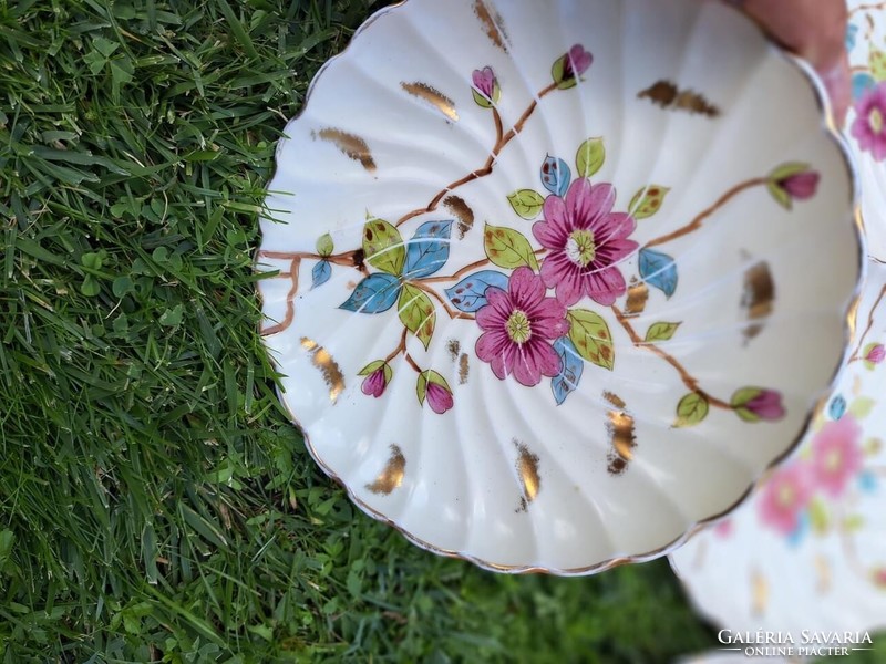Gyönyörű ritka Altrohlau süteményes tányérok virágmintás antik
