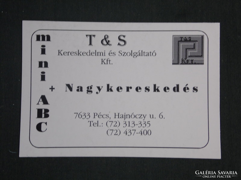 Card calendar, t&s mini abc food wholesaler, Pécs, 1995, (2)