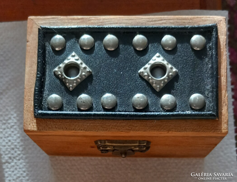 Dash box /leather and metal/ with decoration-5/