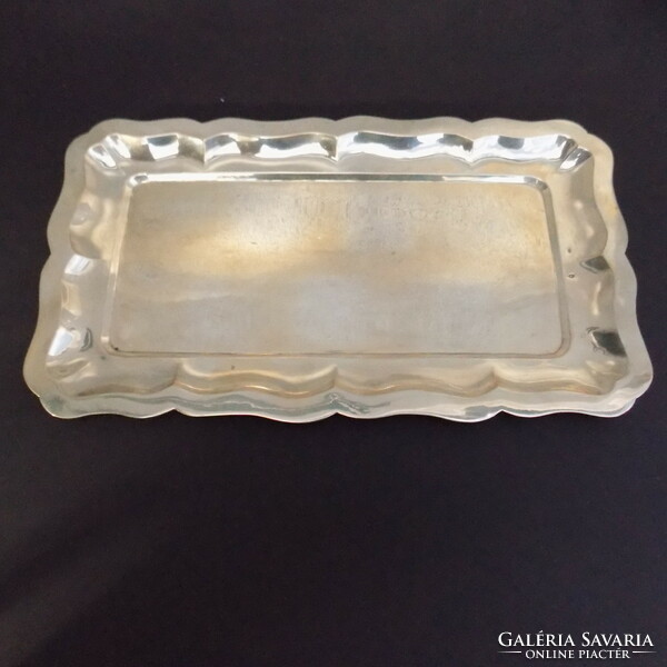 Hand hammered, very nice antique silver tray!