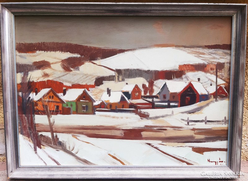 Sándor ernő Nagy (1926-2013) winter, gallery painting
