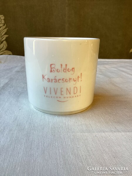 Karácsonyi Vivendi alföldi porcelán bögre.
