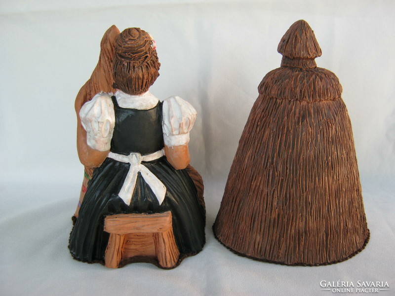 Ceramic folk costume couple 20 cm