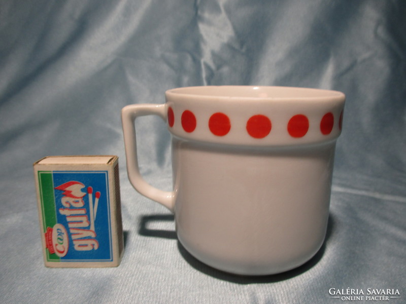 Retro lowland red polka dot mug, cup