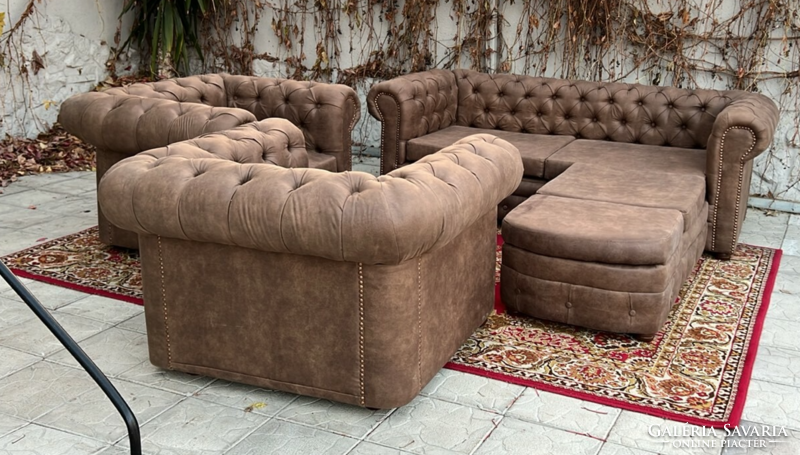 Chesterfield-style 5-piece sofa set