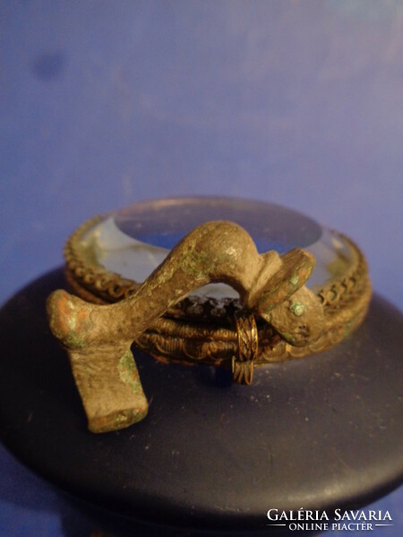 Ancient bronze fibula - clothespin