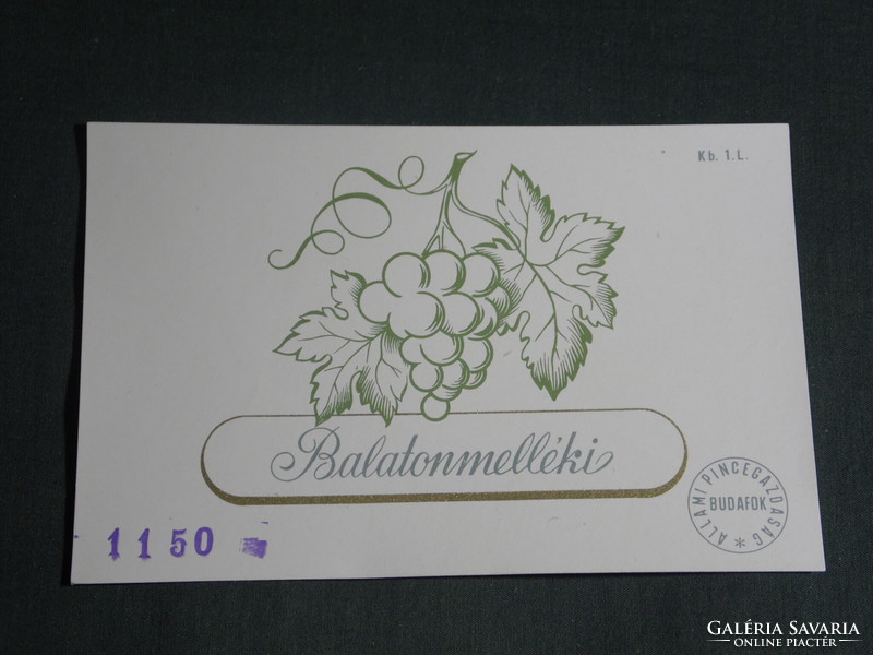 Wine label, Budafok winery, wine farm, Balatonmelek wine