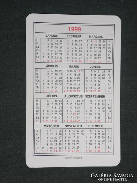 Card calendar, Zoltán of Cserhalmi glass oven, 1999, (2)