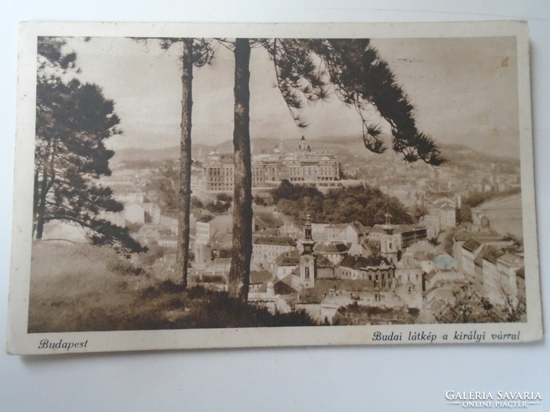 D199400 Budapest - Buda skyline with the royal castle 1942 Ferenc Székely - Pope Pál useful