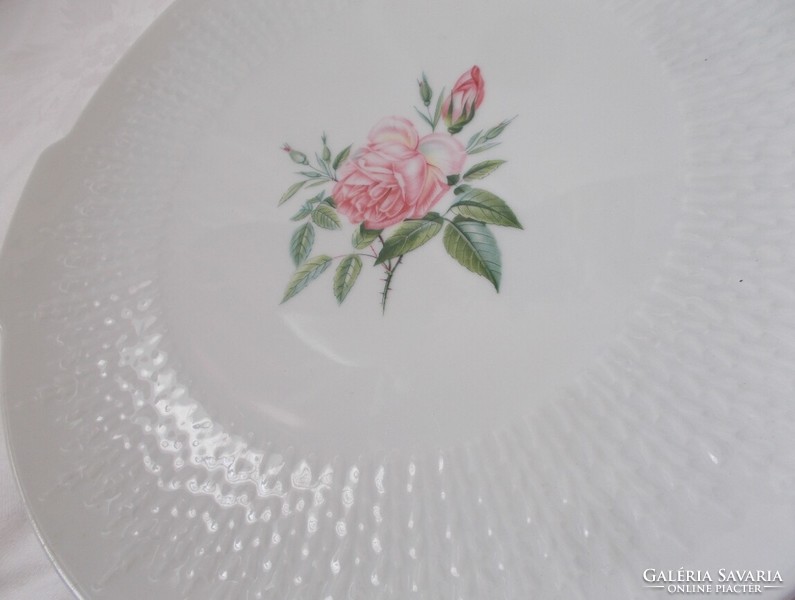 Convex and rose pattern Lorenz Hutschenreuther cake plate, serving plate