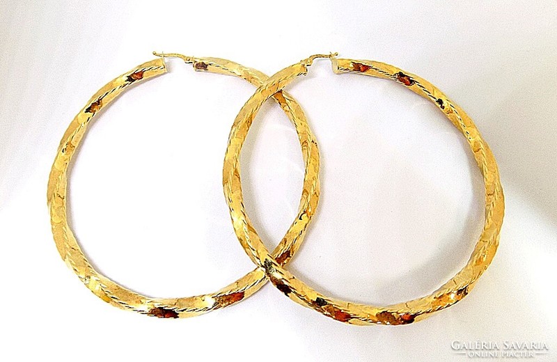 Large Twisted Gold Hoop Earrings (zal-au104701)