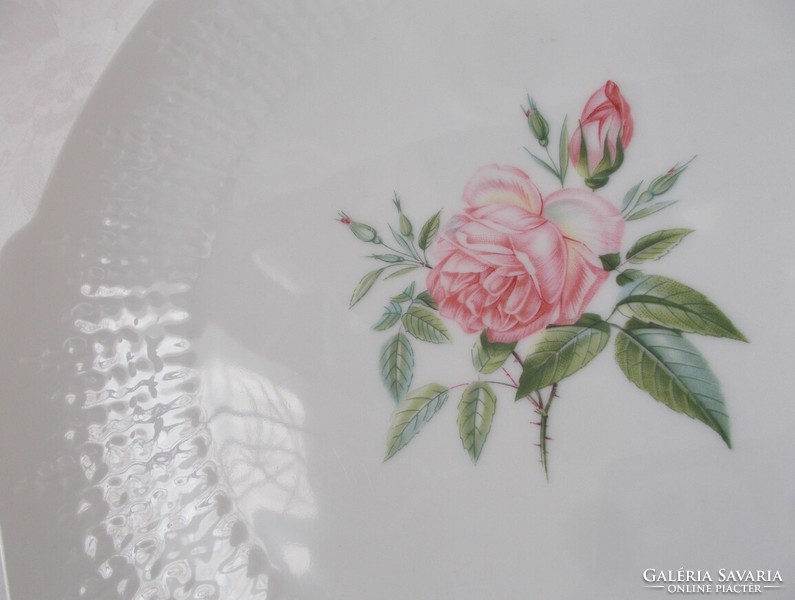 Convex and rose pattern Lorenz Hutschenreuther cake plate, serving plate