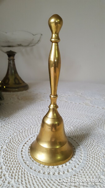 Brass bell with polished handle, bell 21 cm.