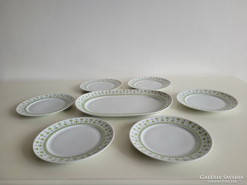 Retro lowland porcelain parsley clover dessert set plate for 6 people