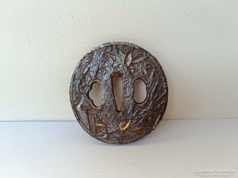 Antique tsuba Japanese samurai sword weapon ornament 560 8179