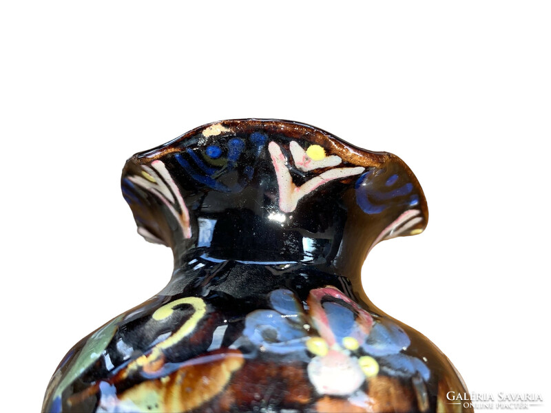 Hmv marked small vase, Hódmezővásárhely ceramic vase, small sandor